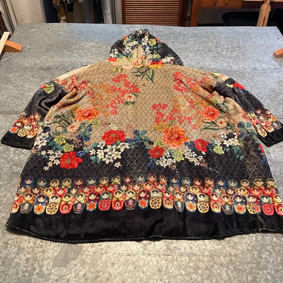 Johnny Was Pete & Greta Matryoshka Sherpa Jacket Small Russian Nesting Dolls - Picture 9 of 13